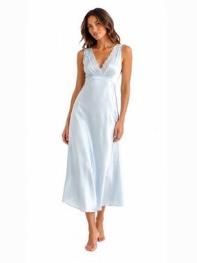 NWT - Open Edit Lace-Trim V-Neck Slip Dress - Size M